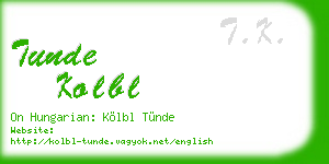 tunde kolbl business card